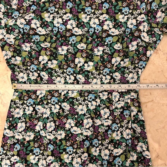 Nasty Gal Size 4 Bloom To Grow Floral Mini Dress Ruched Sleeves Wrap Skirt Green - Picture 11 of 16